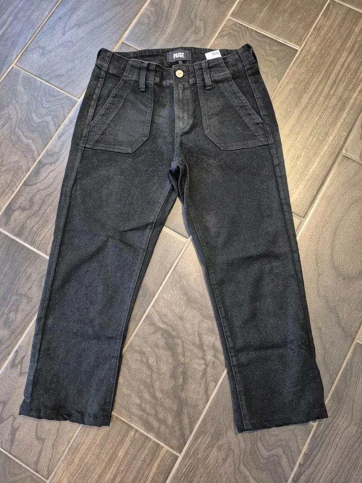 Pantalones de mezclilla para mujer Paige negros recubiertos de día talla 25 usados en excelente estado Foto 1 de 4