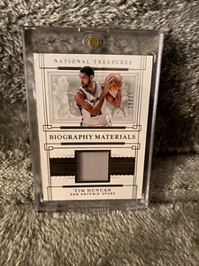 TIM DUNCAN NATIONAL TREASURES PANINI numbered /29 “Game Worn Material” - Picture 1 of 2