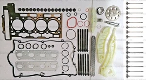 FOR MINI COOPER S JCW R55 1.6 N18 HEAD GASKET SET BOLTS TIMING CHAIN KIT VALVES - Picture 1 of 5