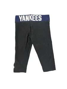 Victoria's Secret Pink MLB New York Yankees Bling Sequin Crop Yoga Pants M - Picture 1 of 9