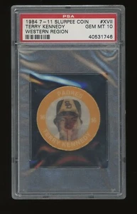 TERRY KENNEDY 1984 7-11 Slurpee MLB Superstar Action 3D Coin 17 SD PADRES PSA 10 - Picture 1 of 1