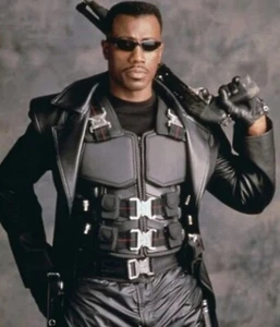 Men Blade Wesley Snipes Military Tactical Combat Cosplay Halloween Leather Vest - Picture 1 of 4