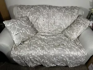 Aviva Stanoff Mermaid Sequin Cream Gold Throw /2 Pillow Set, NWT, MSRP $799 - Picture 1 of 10