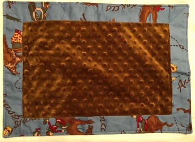 Ouibaby Vaquero Lap Bebé Manta Infantil Lovey Minky Suave 18” X 13” Pulgadas~NUEVO SIN ETIQUETAS~ Foto 1 de 4