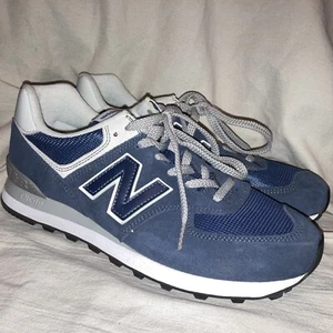 NEW BALANCE ML574EGN 574 EVERGREEN CLASSIC NAVY BLUE GREY WHITE BLACK SOLE MEN 9 - Picture 1 of 10