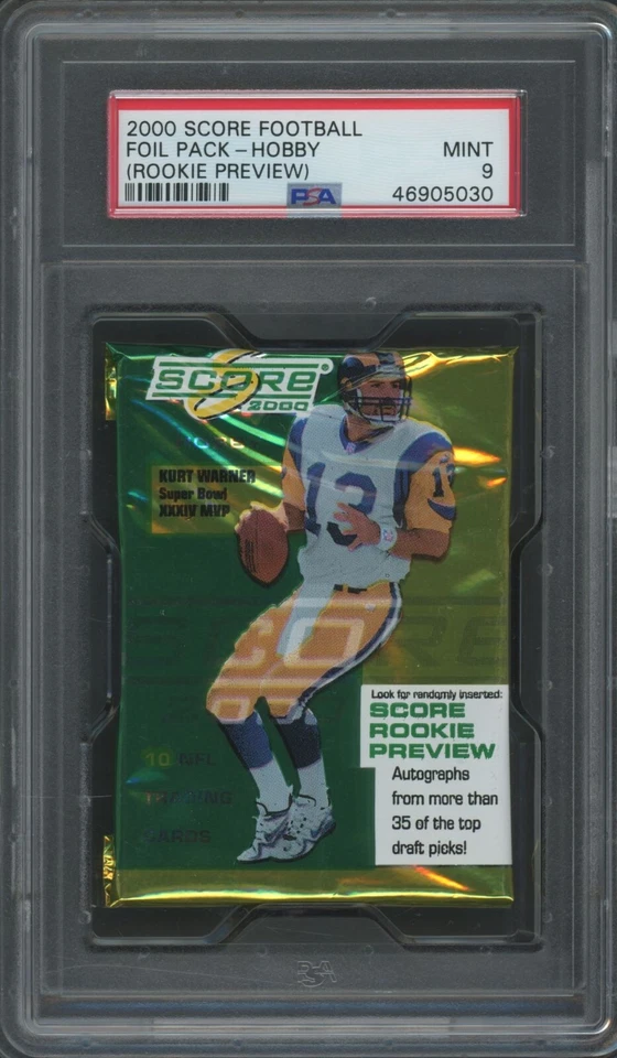 2000 Score Football "Hobby" Sealed Foil Pack - PSA 9 - MINT - Tom Brady Rookie ? - Image 1 of 2