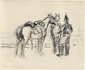 Militaire soldat cavalier dessin attr. Édouard DETAILLE (1848-1912) - Picture 1 of 1