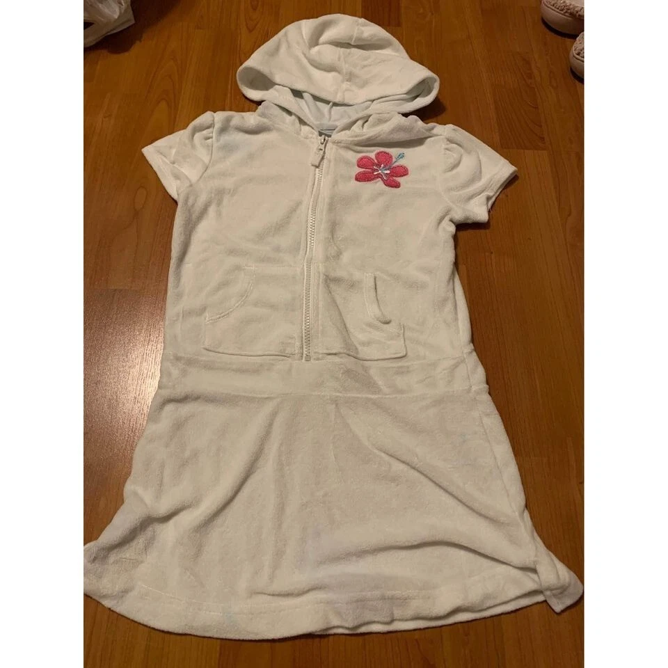 Verde Perro Terry Cremallera Vestido Traje de Baño Cubierta Talla Grande Niñas Informal Verano Foto 1 de 4