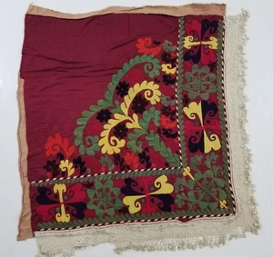 Antique Traditional Lakai Hand Embroidered Textile 78x76cm - Picture 1 of 13