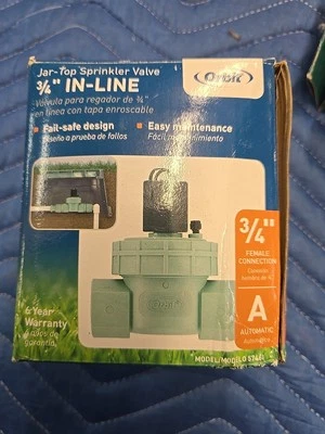Orbit 3/4-inch  Jar-Top In-Line Sprinkler Valve - 57460 - NEW - Image 1 of 3