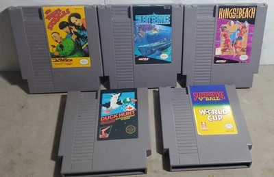 VTG Nintendo Video Games Duck Hunt Stooges Spike V ball Kings Beach Silent  x 5 - Image 1 of 4