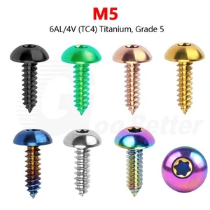 Titanium Bolt M5 17mm Self Tapping Button Head Torx Screw for Motorcycle Fairing - Picture 1 of 12