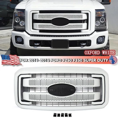 Oxford White Front Front Radiator Grille For 2011-2016 Ford F250 F350 Super Duty Foto 1 de 4