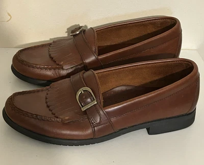 Mocasines sin cordones de cuero marrón SEBAGO para mujer Kiltie flecos hebilla talla 8 M Foto 1 de 4