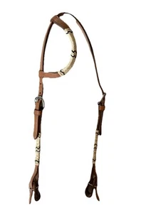 Western Horse Bridle Headstall One Ear Horse Size With Rawhide SALE $28! - Picture 1 of 5