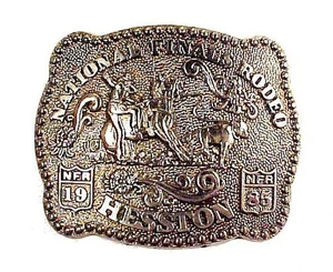 Rodeo Belt Buckle Miniature 1985 National Finals Hesston Fellows 3rd Ed Anniv - Picture 1 of 6
