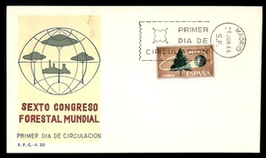 Mayfairstamps Spain FDC 1966 Earth Tree World Forestry Congress First Day Cover - Picture 1 of 2
