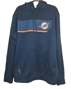 Miami Dolphins Hoodie Mens Large Blue NFL Football Nike Therma-Fit Pullover - Picture 1 of 11
