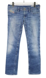 DIESEL Lowky Stretch 008E4 Jeans Damen W28/L30 Straight Blue Whiskers Faded - Bild 1 von 13