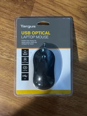 Targus USB Optical Wired Laptop Mouse Matte Black Brand New Sealed - Image 1 of 2