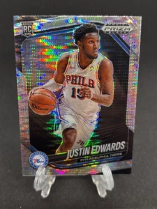 Prizm Black RC Justin Edwards Silver Pulsar Philadelphia 76ers 2024-25 - Imagen 1 de 1