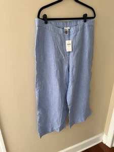J.Jill Pants Womens Size XL Blue 100% Linen - Picture 1 of 3