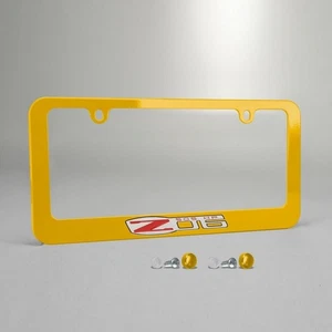 Marco de licencia C6 2006-2013 amarillo milenio con emblema Z06 627325546 - Imagen 1 de 1