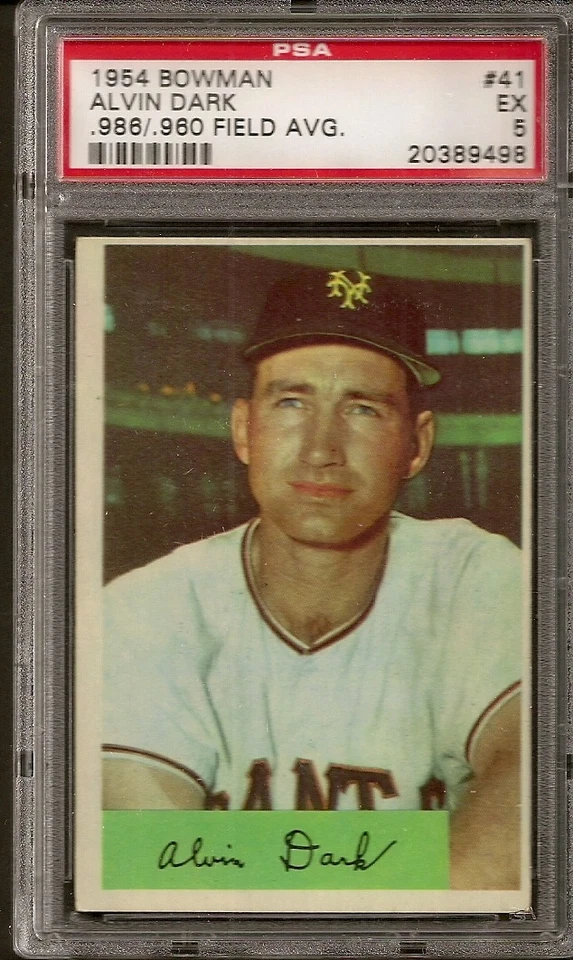 1954 Bowman # 41 Alvin Dark .986/.960 Field Avg. PSA 5 - Image 1 of 1