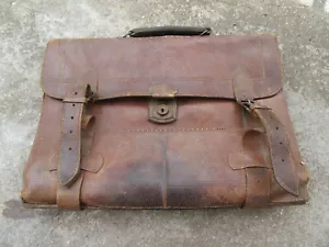 VTG WW2 WWII GERMAN WEHRMACHT OFFICER LEATHER DOCUMENTS HAND BAG MILITARY DECOR - Picture 1 of 10