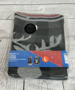 Deer Reindeer Pullover Knit Dog Sweater By Vibrant Life Pet Apparel Size Large - Picture 1 of 8
