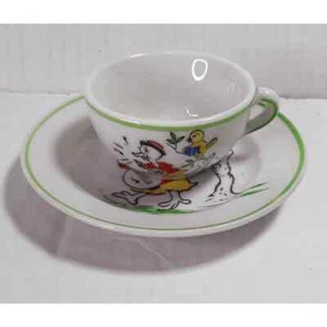 Banjo Playing Duck & Singing Bird - Child's Teacup & Saucer - Picture 1 of 6
