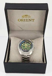 MIB ORIENT KD Three Star Crystal 21 Auto Mens Vintage Wristwatch Dark Green Dial - Picture 1 of 11