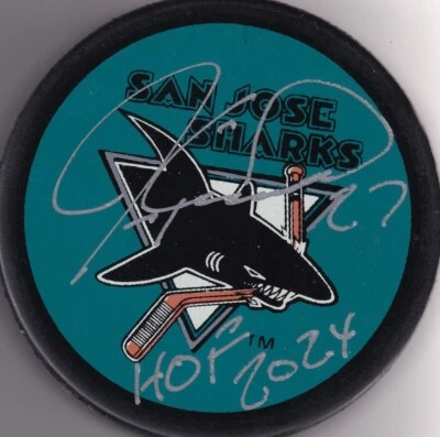 BECKETT JEREMY ROENICK "HOF 2024" SIGNED SAN JOSE SHARKS HOCKEY PUCK 1W803970 - Image 1 of 3