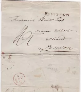1799 LETTERA PRE-TIMBRO HEREFORD A FREDERICK BOOTH CRAVEN STREET STRAND LONDRA - Foto 1 di 2