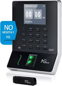 (Used) NGTeco Employees Punch Wifi Biometric Fingerprint Time Clock - Picture 1 of 9