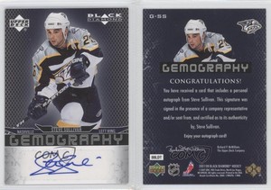 2007-08 Upper Deck Black Diamond Gemography Steve Sullivan #G-SS Auto