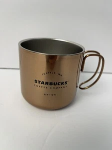 Starbucks 2016 Coffee Stainless Steel Mug / Holfy Rose Gold 12oz New - Picture 1 of 10