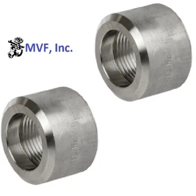 1/2" 3000 (3M) NPT Half Coupling 304 Stainless Pipe Bung (2-Pack) SS090421304x2 - Image 1 of 4