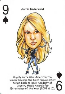 Cartas de juego Carrie Underwood #9 2019 Hero Decks Country Music Legends - Imagen 1 de 2