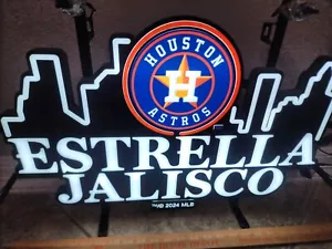 ESTRELLA JALISCO HOUSTON ASTROS MLB LED BEER BAR SIGN LIGHT Texans Baseball - Picture 1 of 5