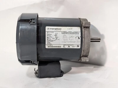Marathon Electric K253 AC Motor, 1/3hp, 1725rpm, 3 Phase, 56C Frame, 5K33JNA943B - Image 1 of 4