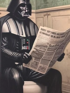 Star Wars - Darth Vader - Toilet - Bathroom - Reading Paper - Mens Room - Poop - Picture 1 of 3