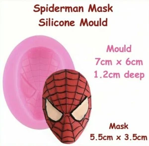 Silicone Spiderman Mask Mould Fondant Chocolate Sugarcraft Kids Party Favorite - Picture 1 of 1