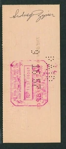 Sidney Zipser, Filmindustrie - handsignierter/signierter persönlicher Scheck (1957) - Bild 1 von 2