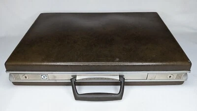 Maletín Samsonite vintage rígido adjunto marrón, astillas de esquina - sin llave Foto 1 de 4
