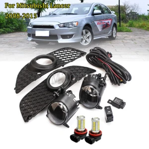 LED Fog Light Lamp Cover Harness Switch For Mitsubishi Lancer 2008 2009-2015 SET - Picture 1 of 11