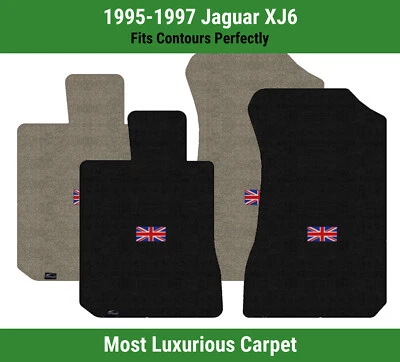 Lloyd Luxe Front Row Carpet Mats for 1995-1997 Jaguar XJ6 w/British Flag Logo - Image 1 of 4