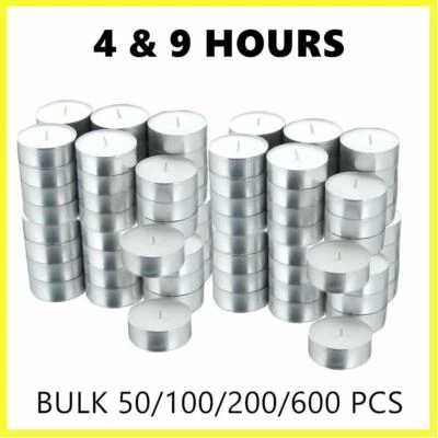Tea light Candles Bulk 4 & 9 Hour Tea Lights Tealight Tealights Unscented Candle - image 1 of 4