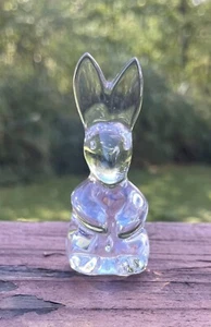 BACCARAT France Clear Spinning Crystal RABBIT BUNNY Figurine Signed - Picture 1 of 2