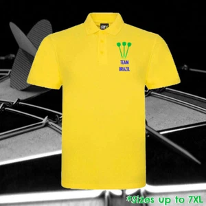 Team Brasilien Darts Poloshirt WM Fans Geschenk Vatertag Muttertag - Bild 1 von 1